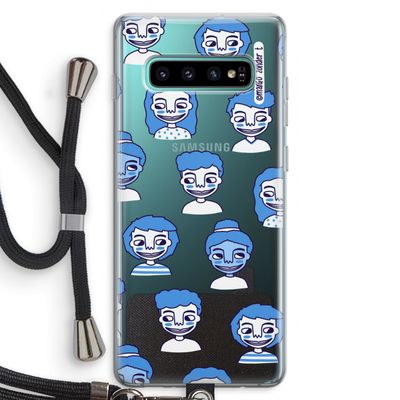 Gezichtjes: Samsung Galaxy S10 Plus Transparant Hoesje met koord