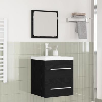 Badkamermeubelset Wandgemonteerd 2 pcs artisanaal eikenkleurig