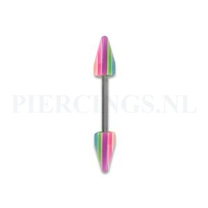 Barbell acryl cones regenboog kleuren