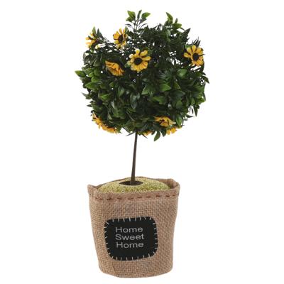 Deurstopper plant - 1 kilo - geel - polyester - 18 x 18 x 26 cm
