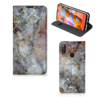 Samsung Galaxy M11 | A11 Standcase Marmer Grijs - thumbnail