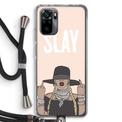 Slay All Day: Xiaomi Redmi Note 10 Pro Transparant Hoesje met koord