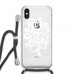 Born to Fight: iPhone XS Max Transparant Hoesje met koord