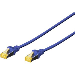 Digitus DK-1644-A-0025/B RJ45 Netwerkkabel, patchkabel CAT 6A S/FTP 0.25 m Blauw Halogeenvrij, Verdraaide paren, Snagless, Vlambestendig 1 stuk(s)