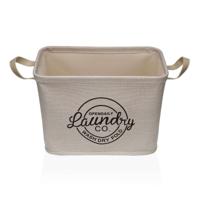 Wasmand Versa Crème Polyester PVC Metaal EVA 38 x 25 x 26 cm
