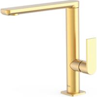 Wastafelkraan Tres Loft | Opbouw | Draaibare uitloop | Mengkraan | Hoog model | 1-hendel | Rond | 24k Goud mat