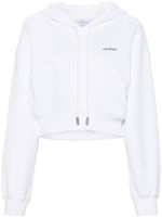 Off-White hoodie crop à fleurs - Blanc