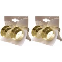 2x Gouden waxinelichthouders 4 stuks - Kerststukjes