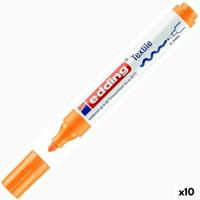 Permanente markeerstift Edding 4500 Textiel Fluorescerend Oranje (10 Stuks)