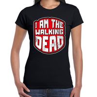 Halloween walking dead verkleed t-shirt zwart voor dames - thumbnail