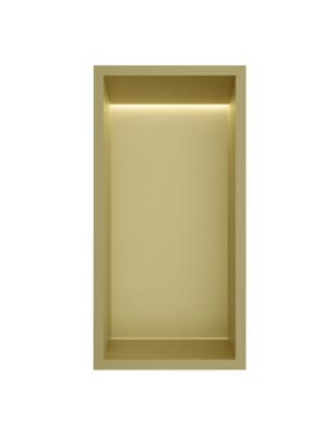 Hotbath &MORE Inbouwnis 30x15x10cm met LED IP44 Geborsteld Messing PVD