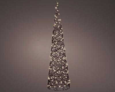 Micro LED cone buiten L23-W23-H90cm dark brown/warm white - Lumineo