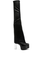 Rick Owens cuissardes en cuir 120 mm - Noir