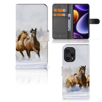 Xiaomi Poco F5 Telefoonhoesje met Pasjes Paarden