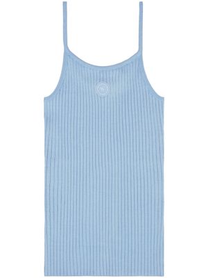 Sporty & Rich débardeur nervuré à patch logo - Bleu