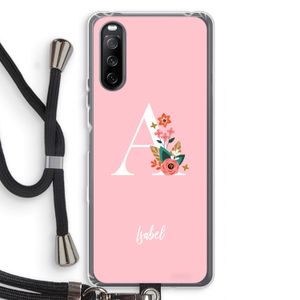 Pink Bouquet: Sony Sony Xperia 10 III Transparant Hoesje met koord