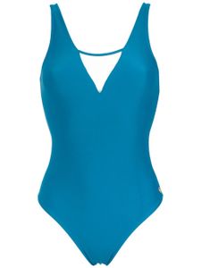 Brigitte maillot de bain à col v - Bleu