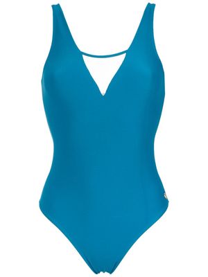 Brigitte maillot de bain à col v - Bleu