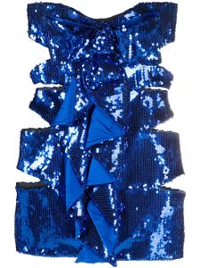 Alexandre Vauthier robe-bustier ornée de sequins à coupe courte - Bleu