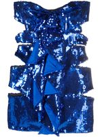 Alexandre Vauthier robe-bustier ornée de sequins à coupe courte - Bleu - thumbnail