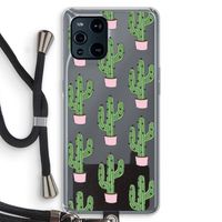 Cactus Lover: Oppo Find X3 Transparant Hoesje met koord