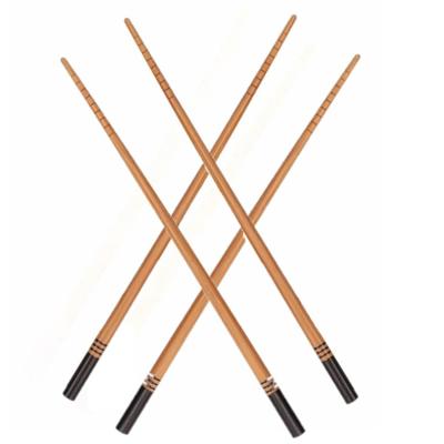 Bamboe Aziatiesche eetstokjes - bruin / zwart - 12x setje - hout