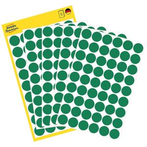 Avery-Zweckform 3143 Etiketten Ø 12 mm Papier Groen 270 stuk(s) Permanent hechtend Etiketten voor markeringspunten