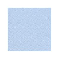 Servet Luxe - 32x - 3-laags - met schub patroon - ijs blauw - 33 x 33 cm