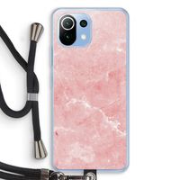 Roze marmer: Xiaomi Mi 11 Lite Transparant Hoesje met koord Roze marmer: Xiaomi Mi 11 Lite Transparant Hoesje met koord