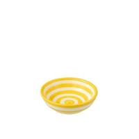 J-Line Bowl Granada Stripes Low Ceramic White|Yellow Small