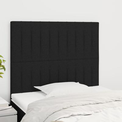 Hoofdborden 2 st 100x5x78/88 cm stof zwart