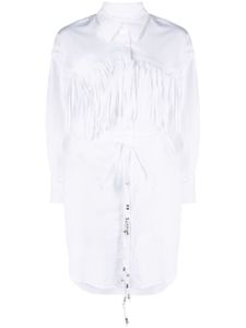 DONDUP robe courte à franges - Blanc