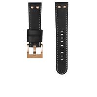 TW Steel horlogeband CEB114 / CE114 Leder Zwart 22mm + wit stiksel