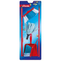 Theo Klein Vileda cloth mop with brush and pan set mop/dweil Rood