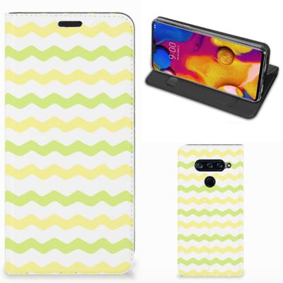 LG V40 Thinq | Hoesje met Magneet | Waves Yellow
