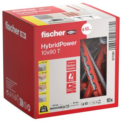 Fischer 577391 HybridPower Deuvelset 90 mm 10 stuk(s)