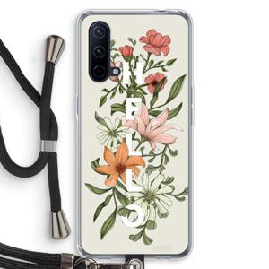 Hello bloemen: OnePlus Nord CE 5G Transparant Hoesje met koord