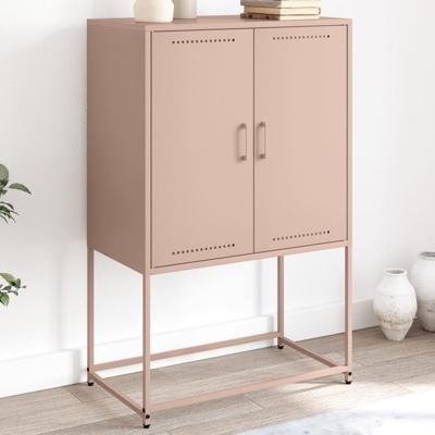 Hoge kast 68,5x38,5x107 cm staal roze