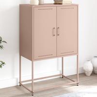 Hoge kast 68,5x38,5x107 cm staal roze