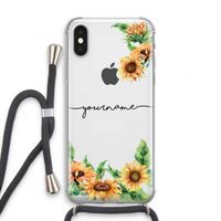 Zonnebloemen: iPhone XS Transparant Hoesje met koord
