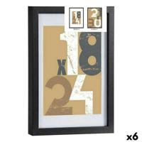 Fotolijsten Gift Decor Zwart Glas Hout MDF (6 Stuks)