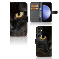 Samsung Galaxy S23 FE | Telefoonhoesje | Met pasjeshouder | Zwarte Kat