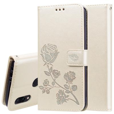 Rose reliëf horizontale Flip PU lederen draagtas voor Xiaomi Redmi 7 met houder & kaartsleuven & portemonnee (goud)