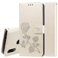 Rose reliëf horizontale Flip PU lederen draagtas voor Xiaomi Redmi 7 met houder & kaartsleuven & portemonnee (goud)