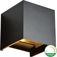 LED Wandlamp 2x3W up&down vierkant zwart DTW - 5082074