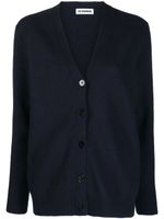 Jil Sander cardigan en laine à col v - Bleu