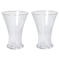 Bellatio Design Vaas - 2x - taps uitlopend - transparant - glas - 30 cm
