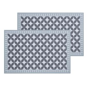 Set van 8x stuks rechthoekige placemats mozaiek grijs vinyl 45 x 30 cm