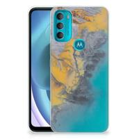 Motorola Moto G71 5G | TPU | Siliconen hoesje | Marble Blue Gold
