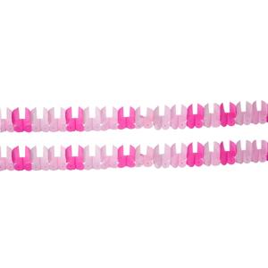 Slinger - Set van 2x stuks - papier - 6M - roze - baby geboorte meisje - wiegjes - feestversiering